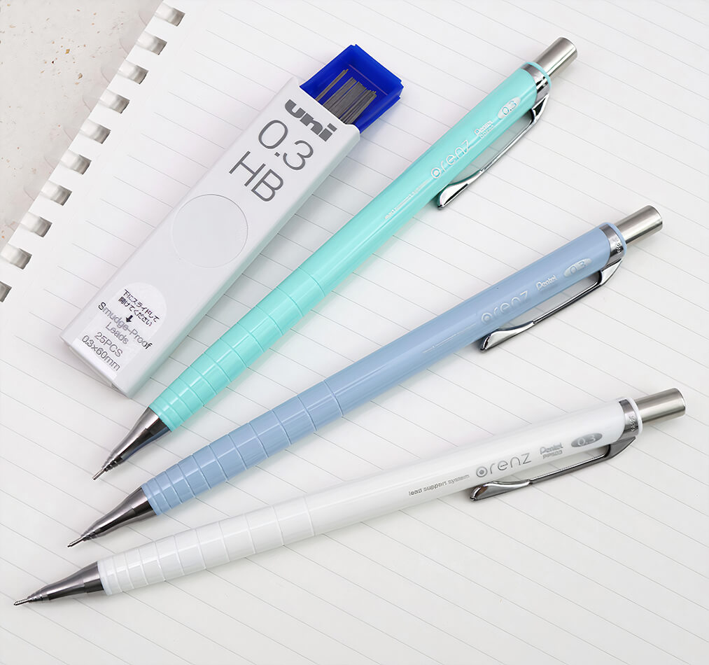 mikrotuzka pentel 0.3 orenz blue white (1)